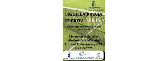 Convocatoria Liga Provincial de Tenis Guadalajara 25_26
